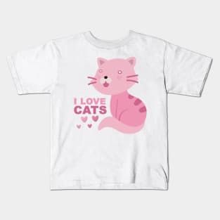 i love cats / cats masks and T Shirt for cats lovers Kids T-Shirt